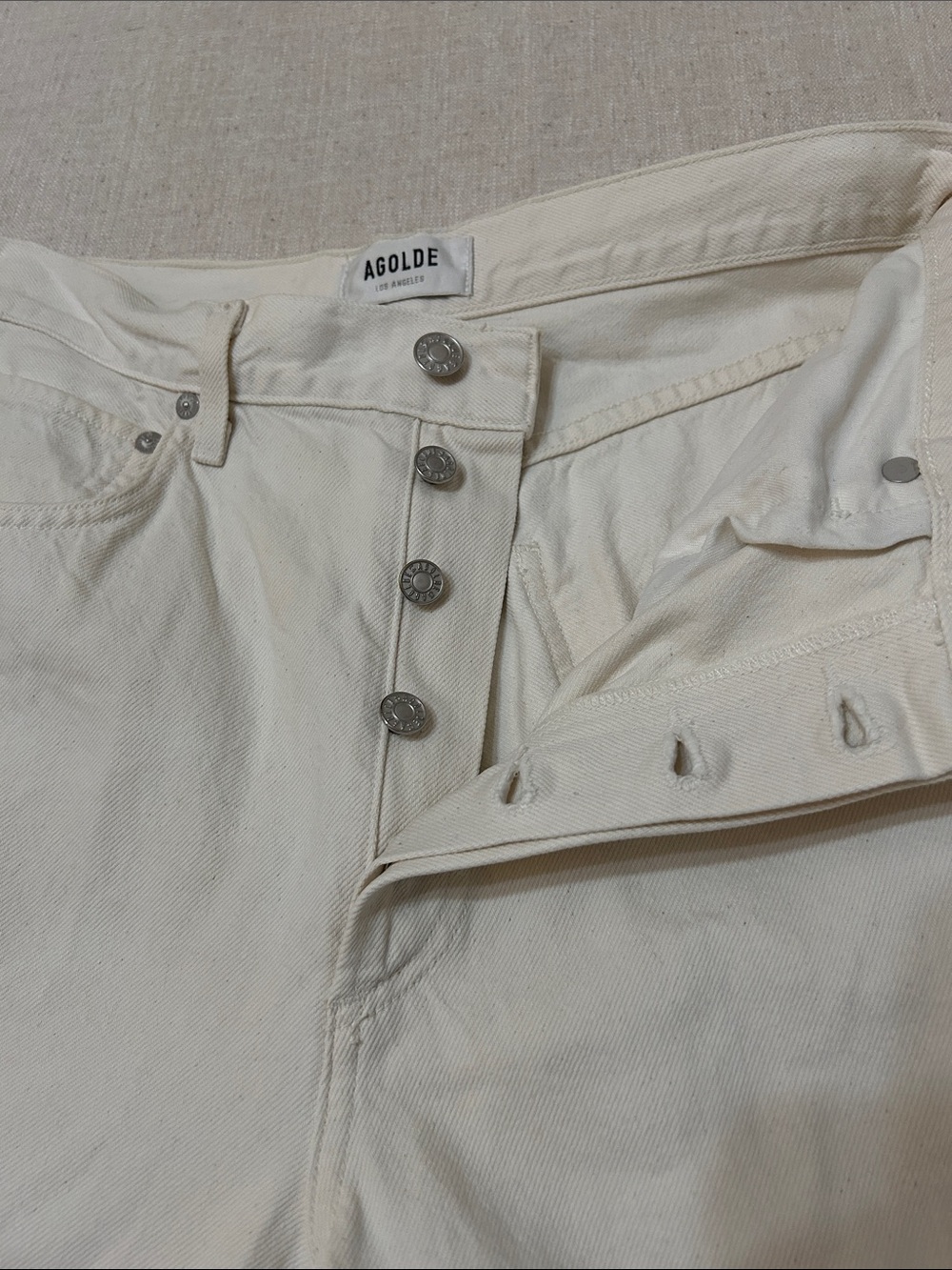 Agolde Ren High Raise Wide-Leg Jeans Women’s Size 28 Ecru - Picture 9 of 12